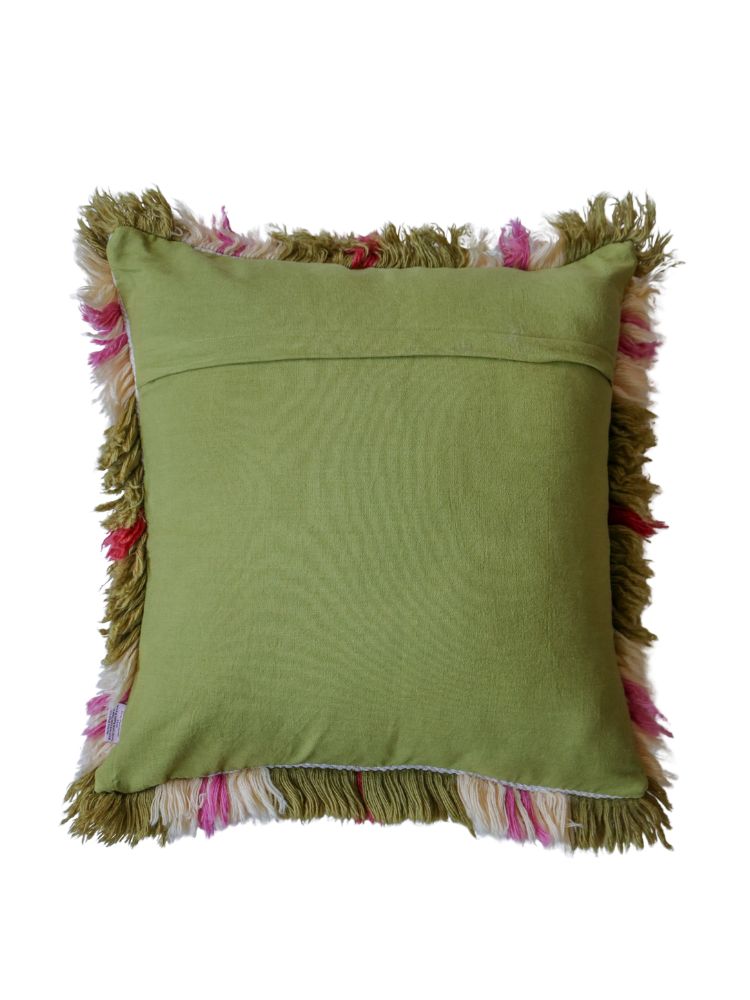 Plaid Shag Cushion