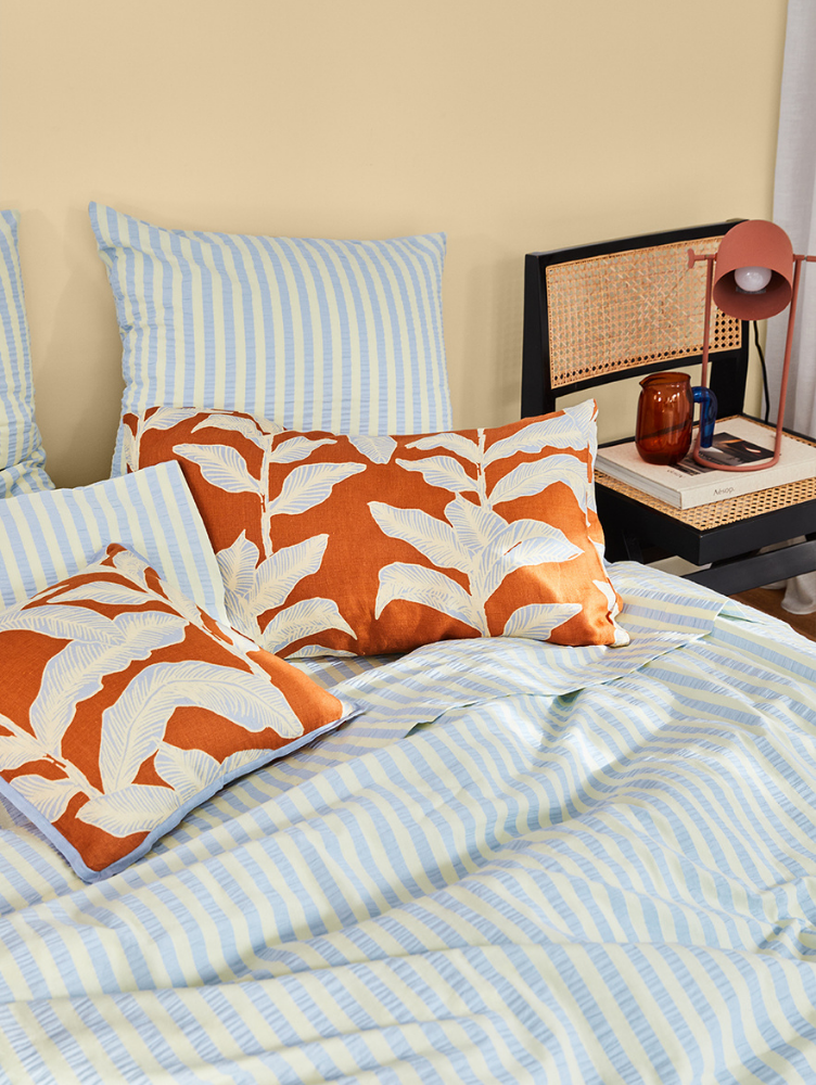 Butter Blue Seersucker Quilt Cover