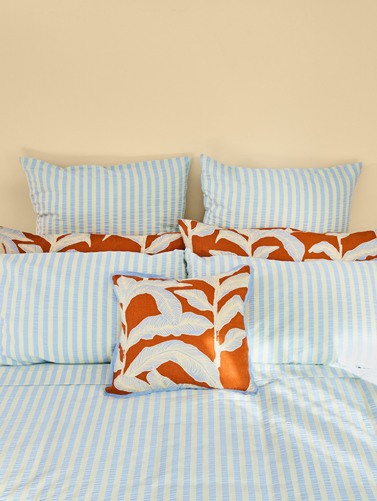 Butter Blue Seersucker Flat Sheet