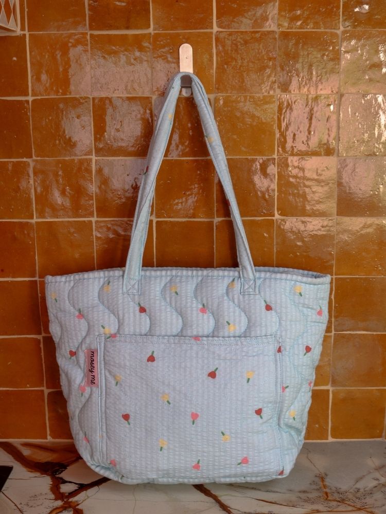 Forget Me Not Quilted Bag in Sky