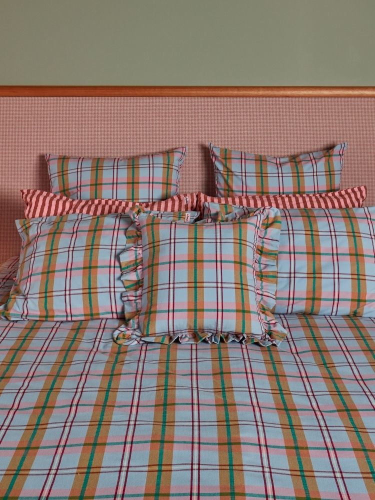 Confetti Plaid Euro Pillowcase Set