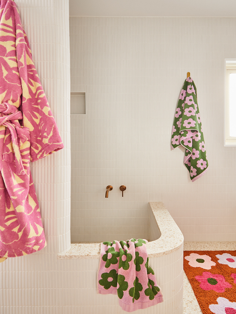 Flowerbed Bath Towel
