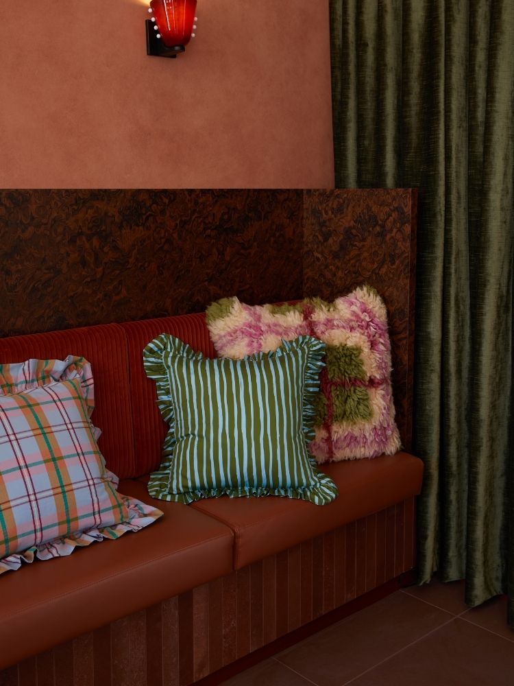 Plaid Shag Cushion