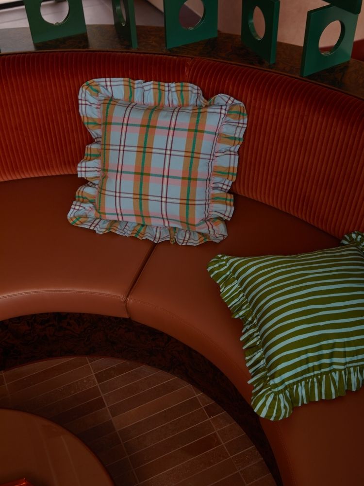 Strokes Ruffle Cushion