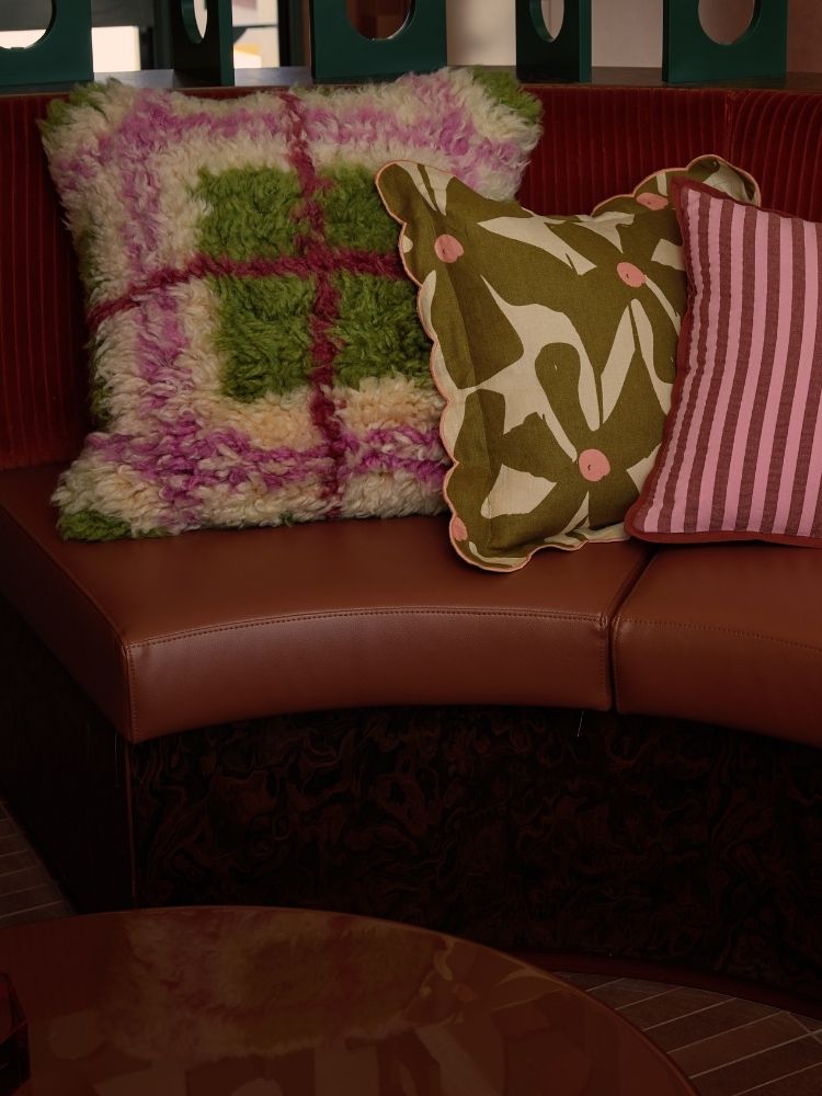 Sundae Seersucker Square Cushion