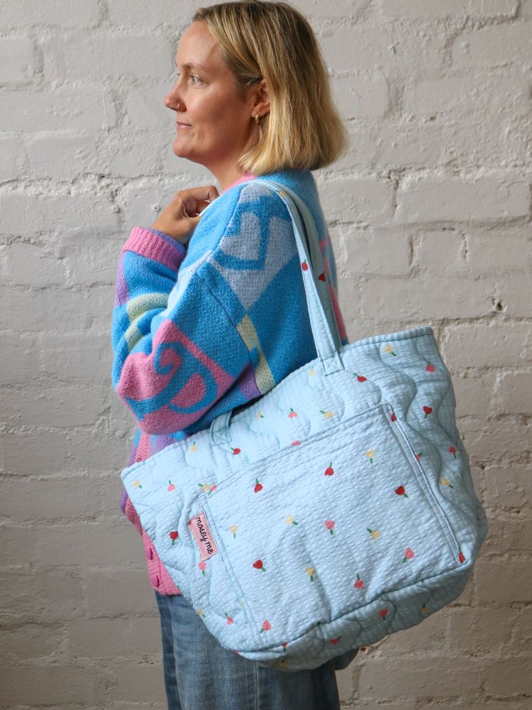 Forget Me Not Quilted Bag in Sky