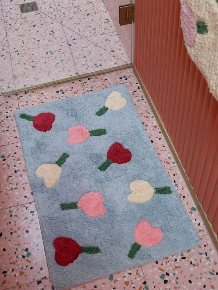 Forget Me Not Bath Mat - Sky