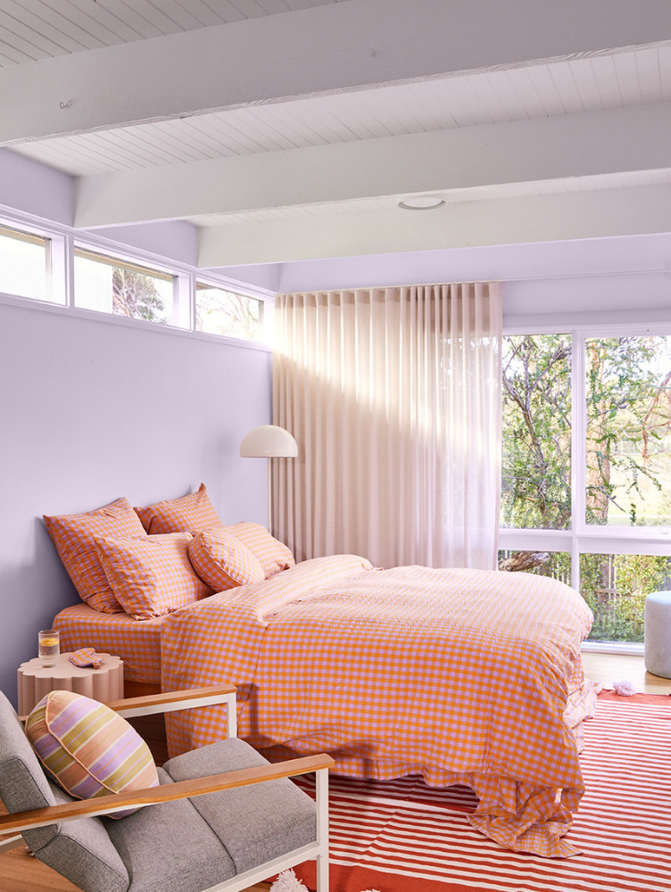 Kumquat Bloom Seersucker Quilt Cover by Mosey Me