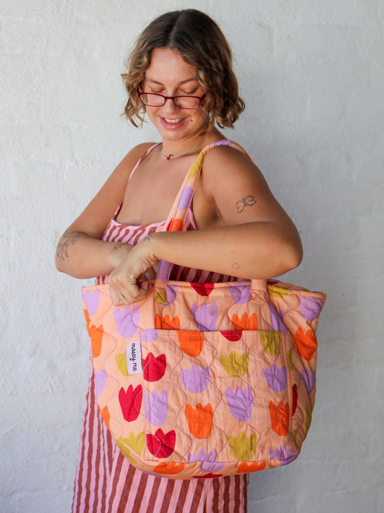 Tulip Fields Quilted Bag  by Mosey Me