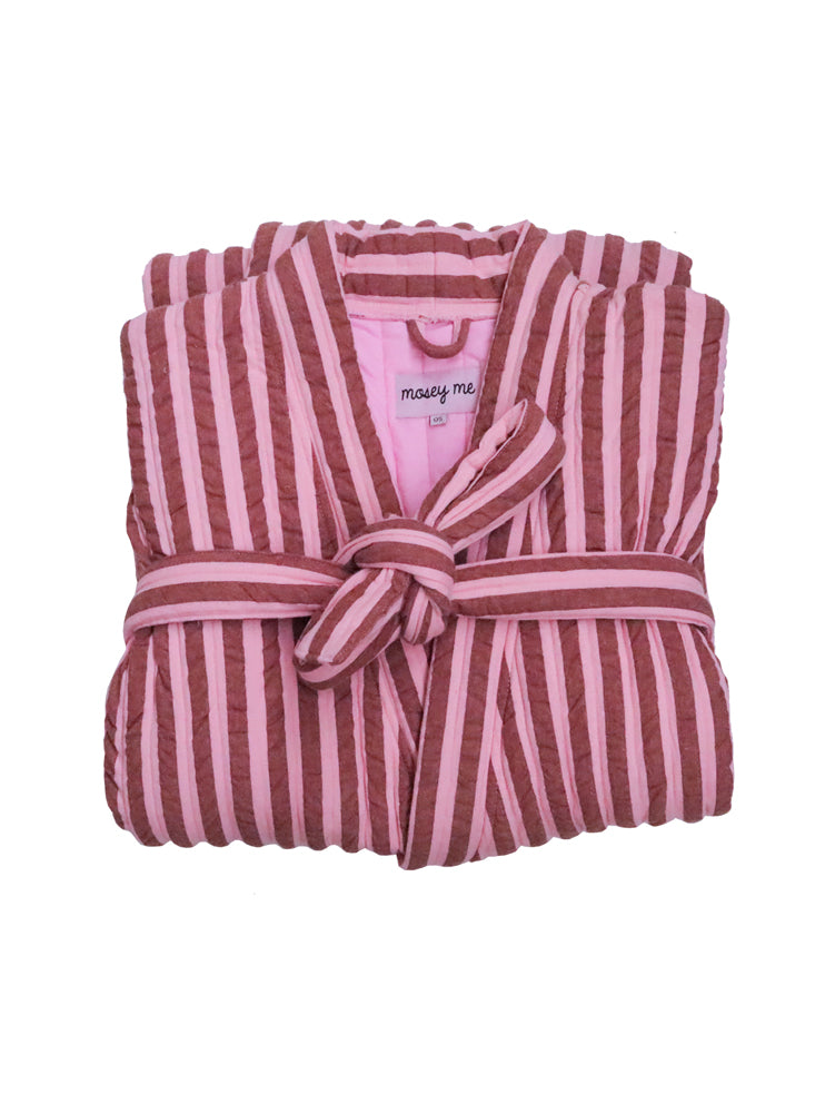 Sundae Seersucker Quilted Robe by Mosey Me