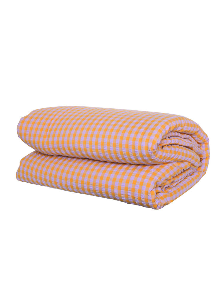 Kumquat Bloom Seersucker Quilt Cover