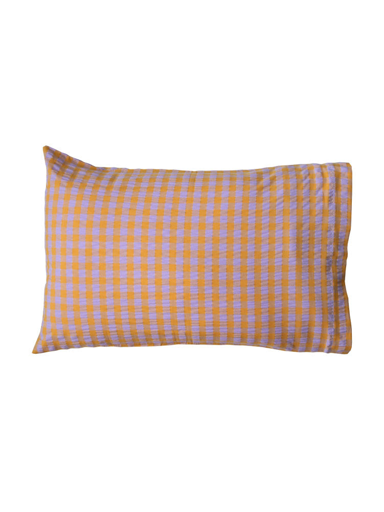 Kumquat Bloom Seersucker Standard Pillowcase Set by Mosey Me