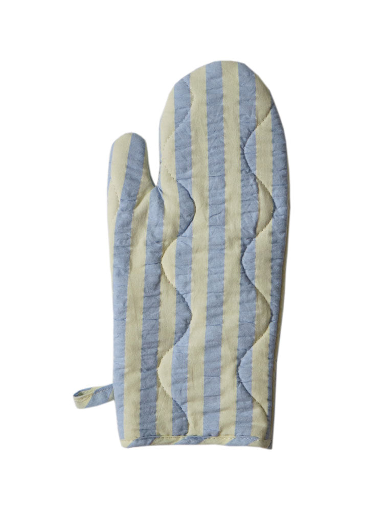 Butter Blue Seersucker Oven Mitt