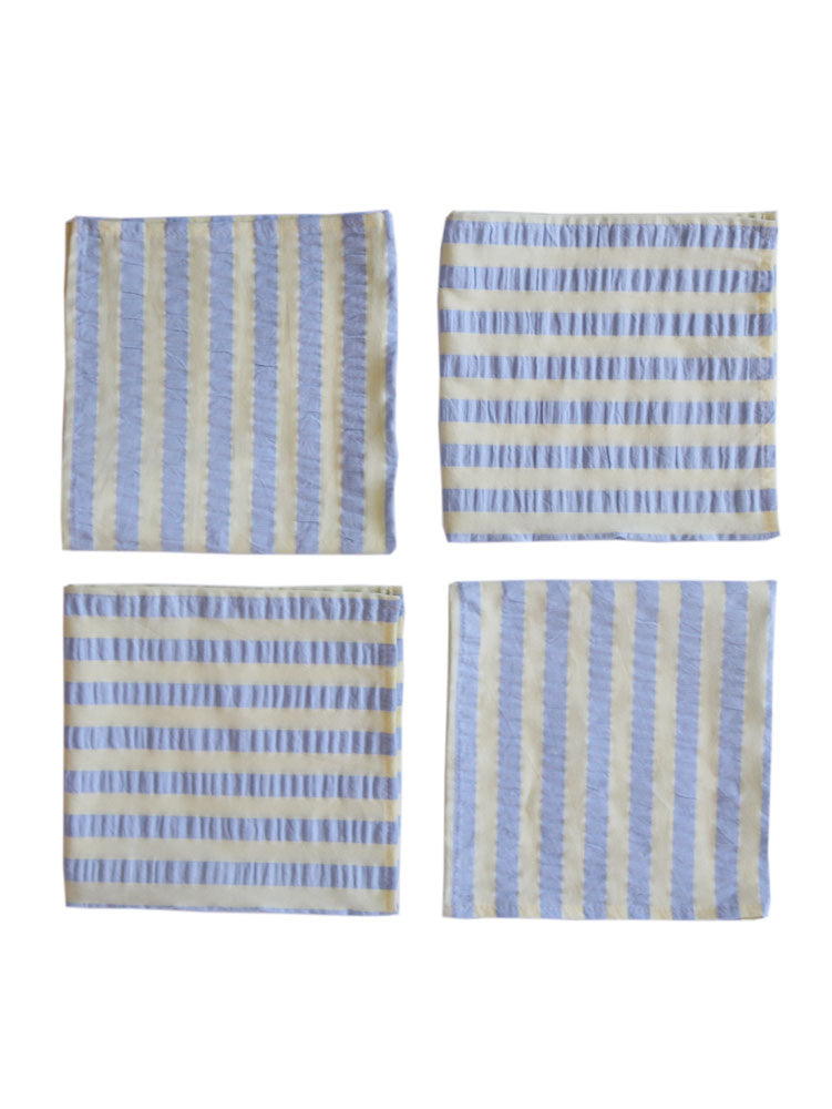 Butter Blue Seersucker Napkin Set