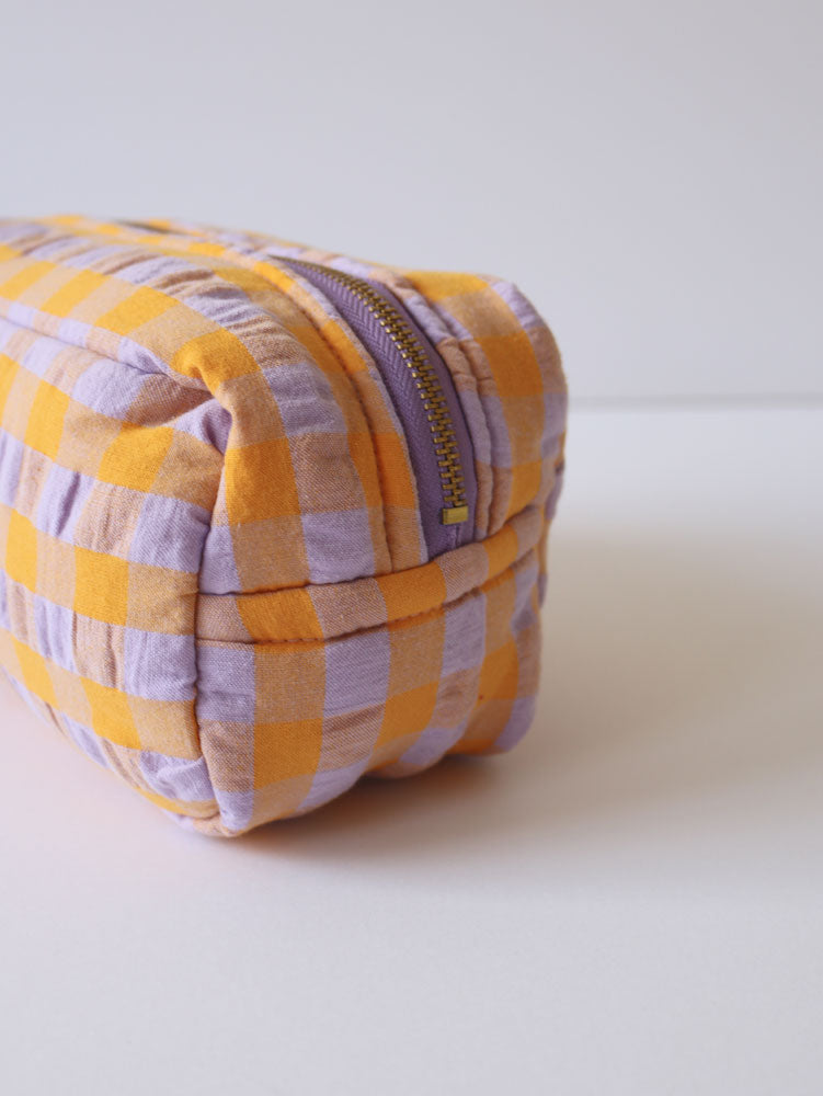 Kumquat Bloom Seersucker Dopp Kit by Mosey Me