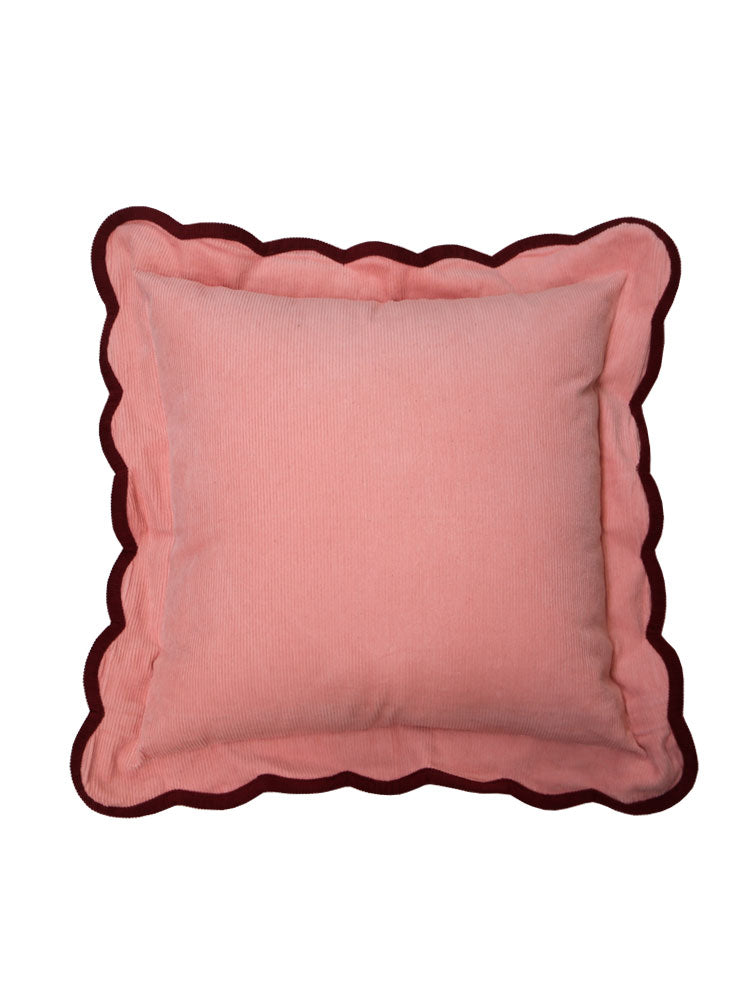 Corduroy Scalloped Cushion - Peach by Mosey Me