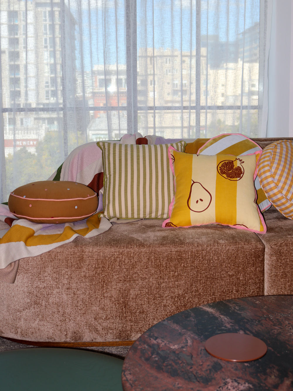 Seersucker Stripe Cushion by Mosey Me