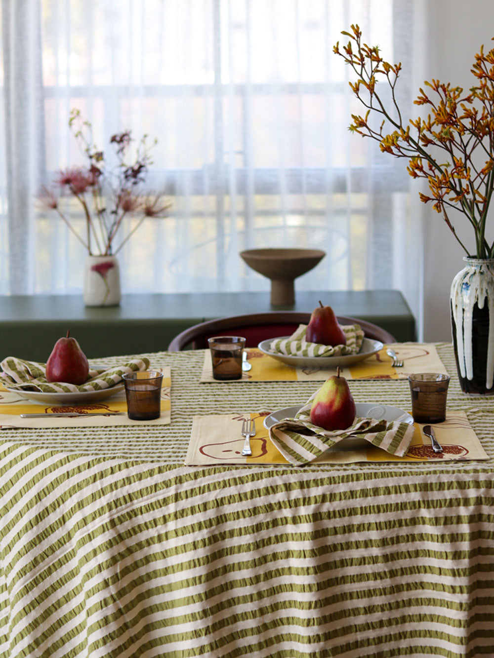 Seersucker Stripe Tablecloth by Mosey Me