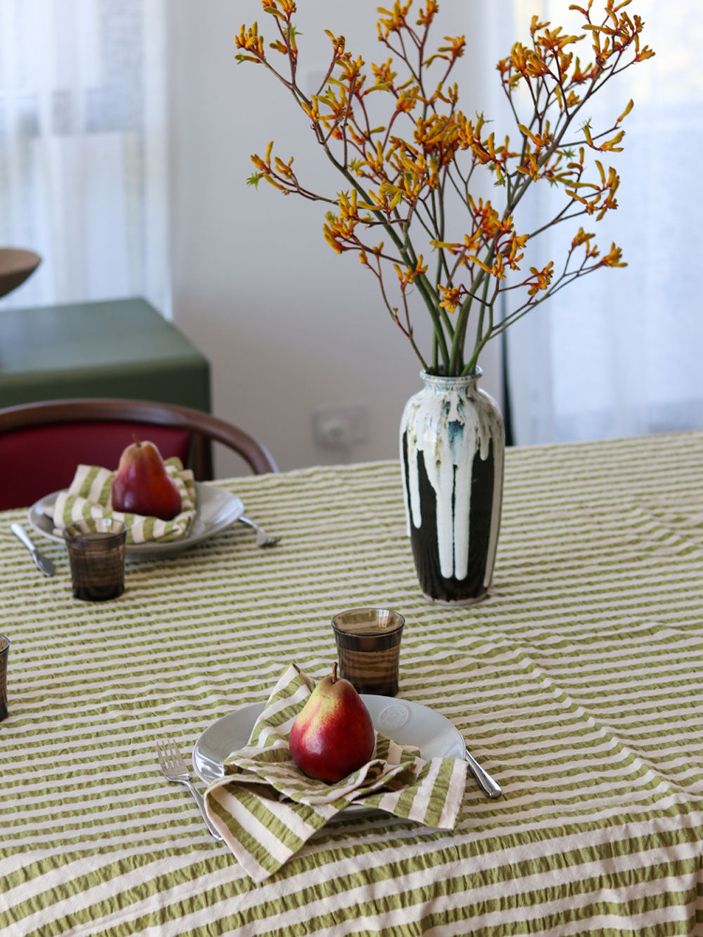Seersucker Stripe Tablecloth by Mosey Me