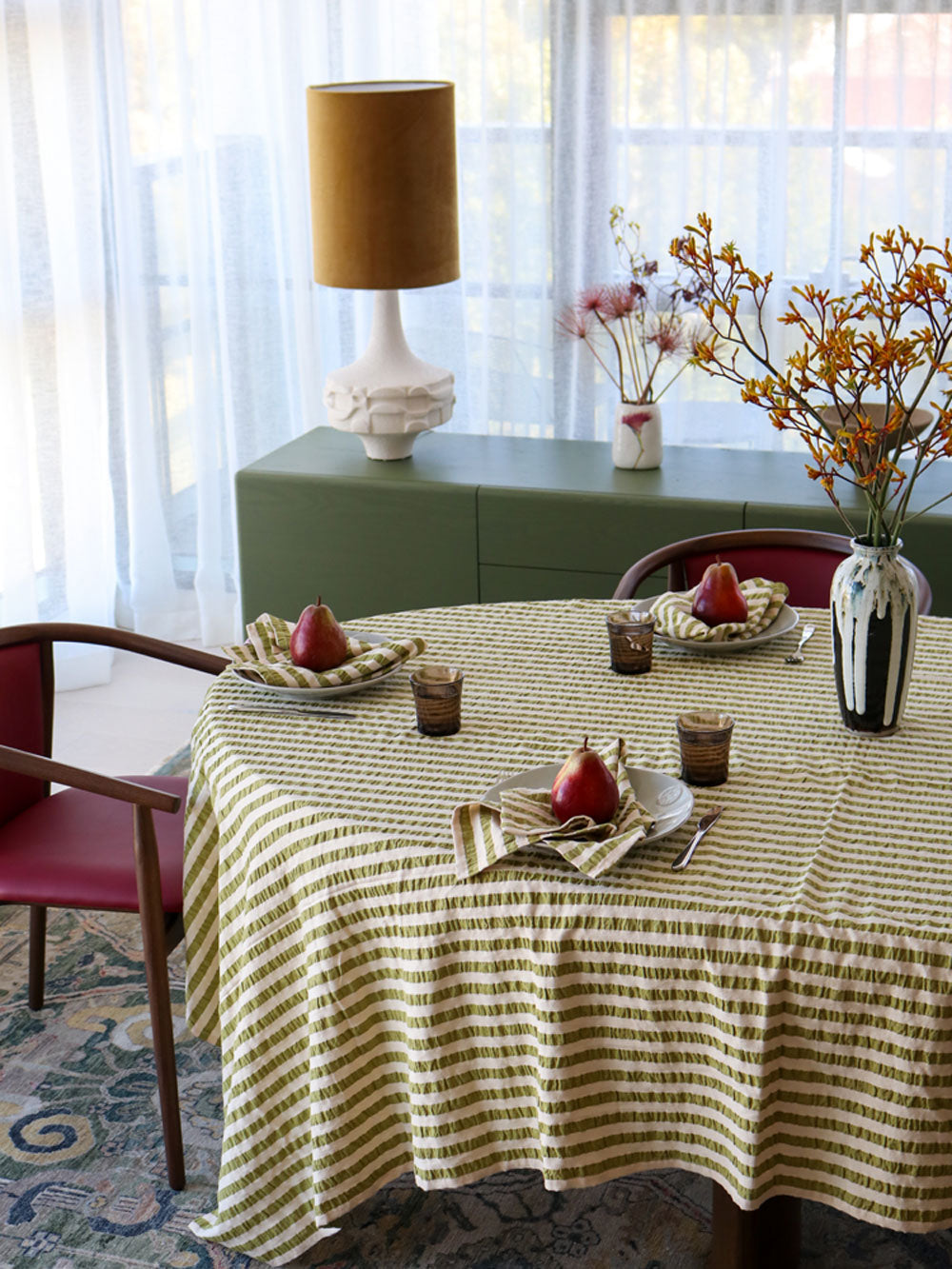 Seersucker Stripe Tablecloth by Mosey Me