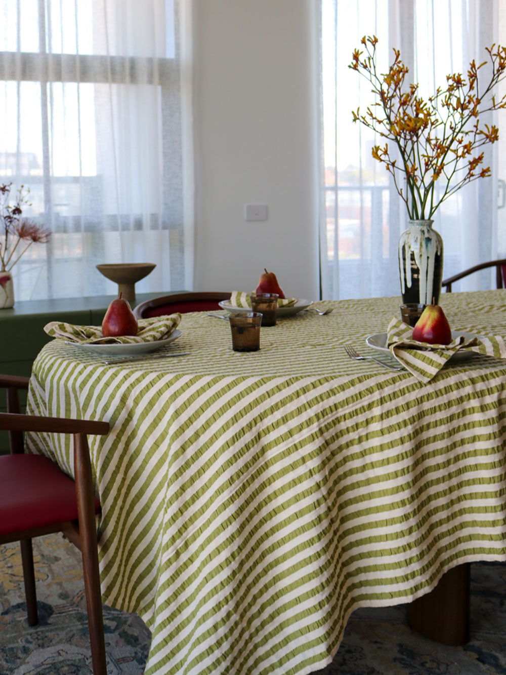 Seersucker Stripe Tablecloth by Mosey Me