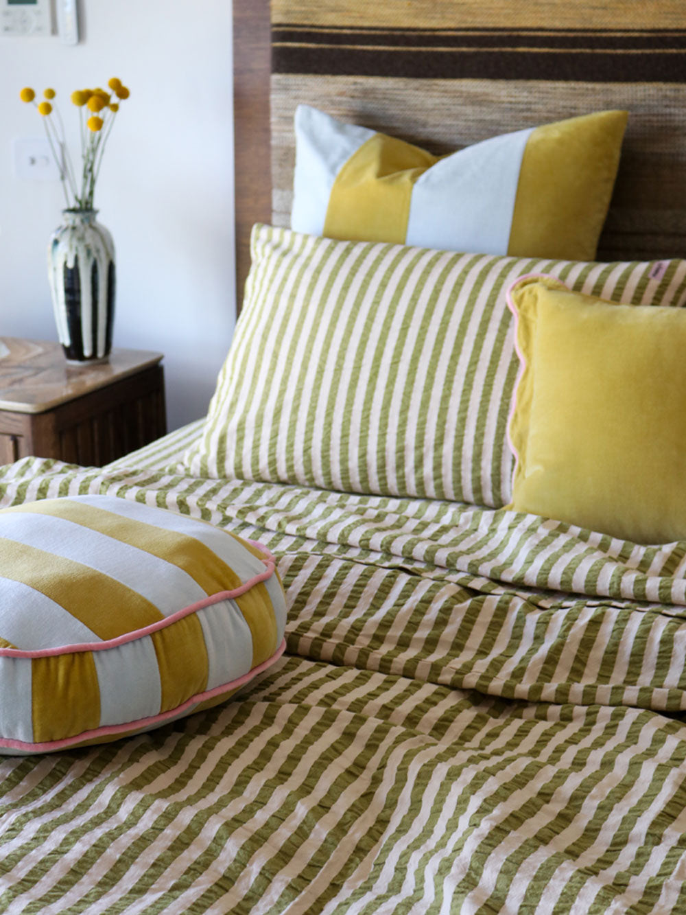 Seersucker Stripe Standard Pillowcase Set by Mosey Me