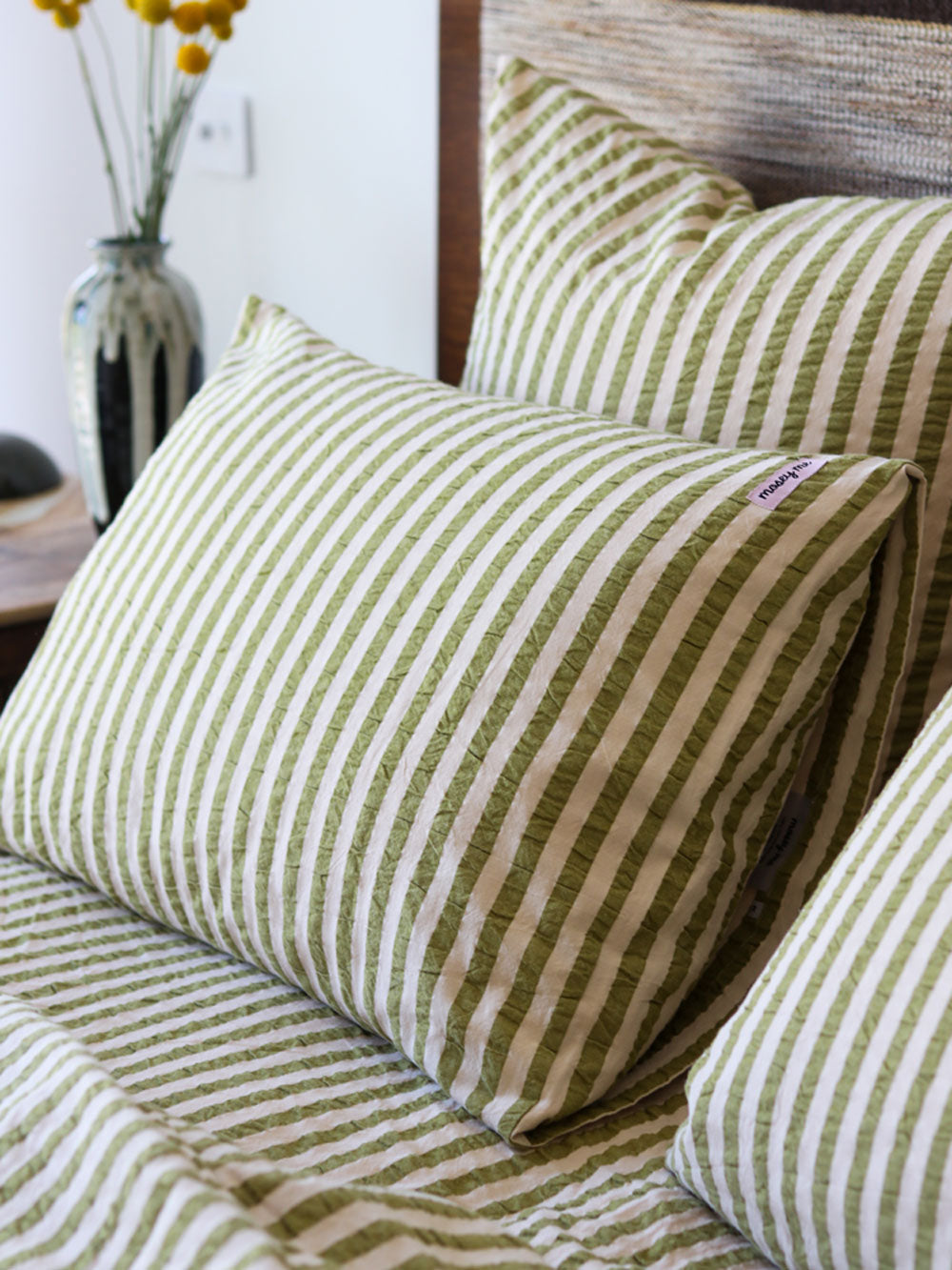 Seersucker Stripe Standard Pillowcase Set by Mosey Me