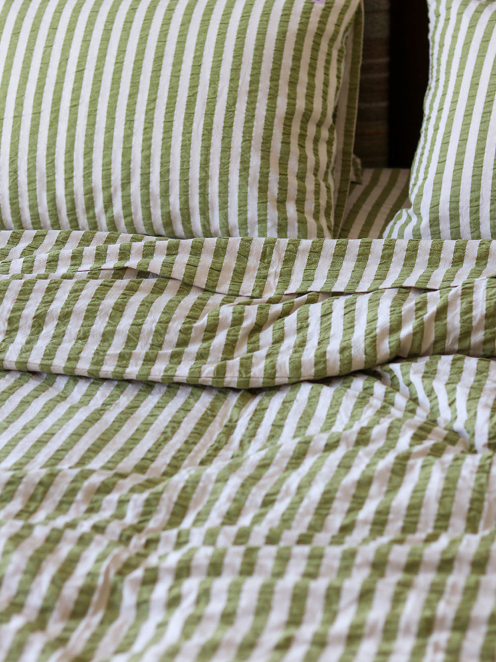 Seersucker Stripe Flat Sheet by Mosey Me