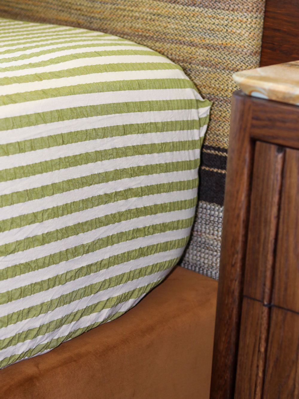 Seersucker Stripe Fitted Sheet by Mosey Me