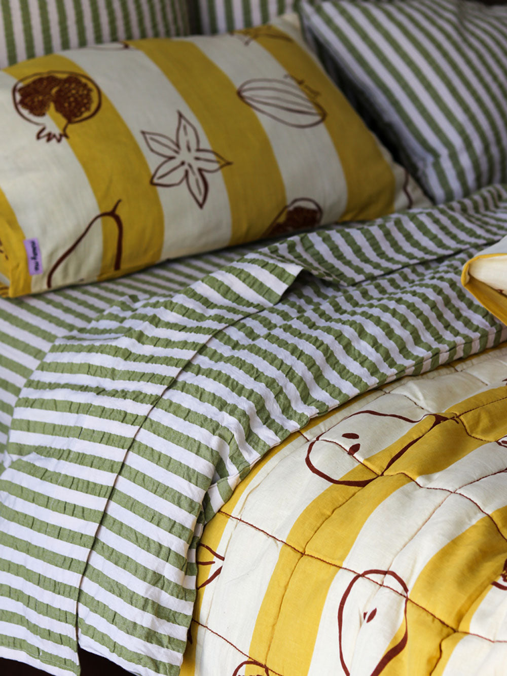 Seersucker Stripe Fitted Sheet by Mosey Me