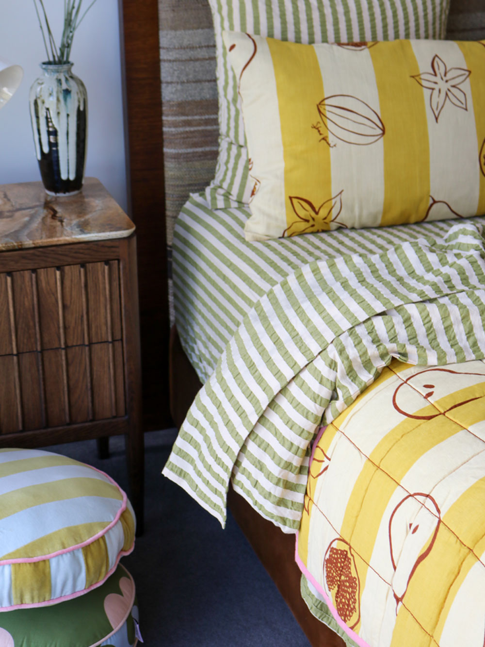 Seersucker Stripe Flat Sheet by Mosey Me