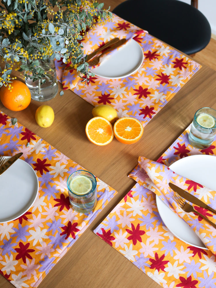 Crimson Floral Placemat Set by Mosey Me