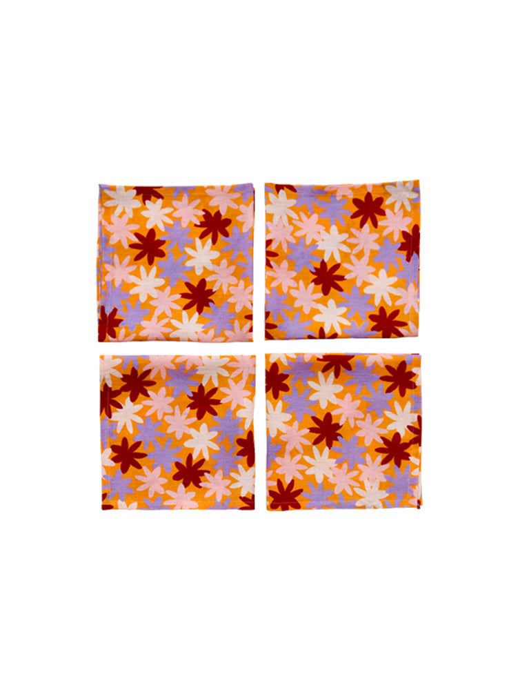 Crimson Floral Napkin Set by Mosey Me