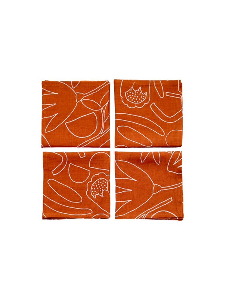 Two Napkin Set Bundle - Outline Floral  by Mosey Me