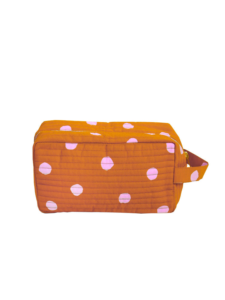 Lilac Dot Quilted Dopp Kit  by Mosey Me