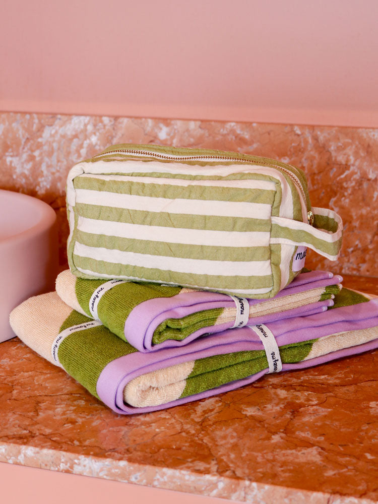 Seersucker Stripe Dopp Kit  by Mosey Me