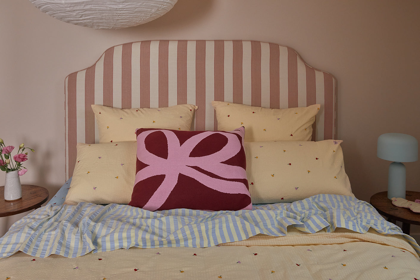 Forget Me Not Embroidered Euro Pillowcase Set