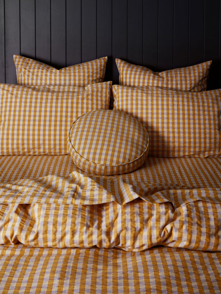 Mango Seersucker Flat Sheet by Mosey Me