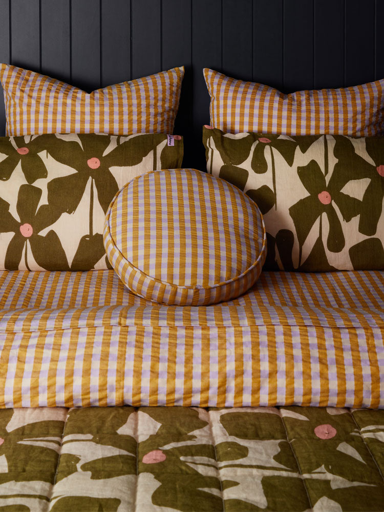 Mango Seersucker Fitted Sheet by Mosey Me