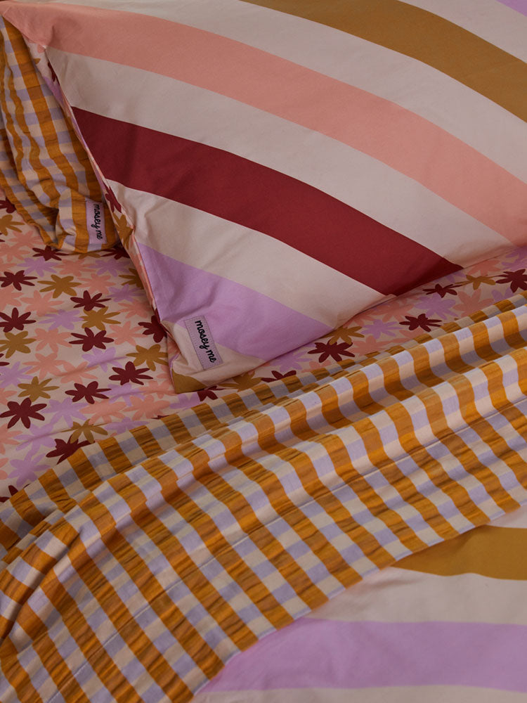 Mango Seersucker Flat Sheet by Mosey Me