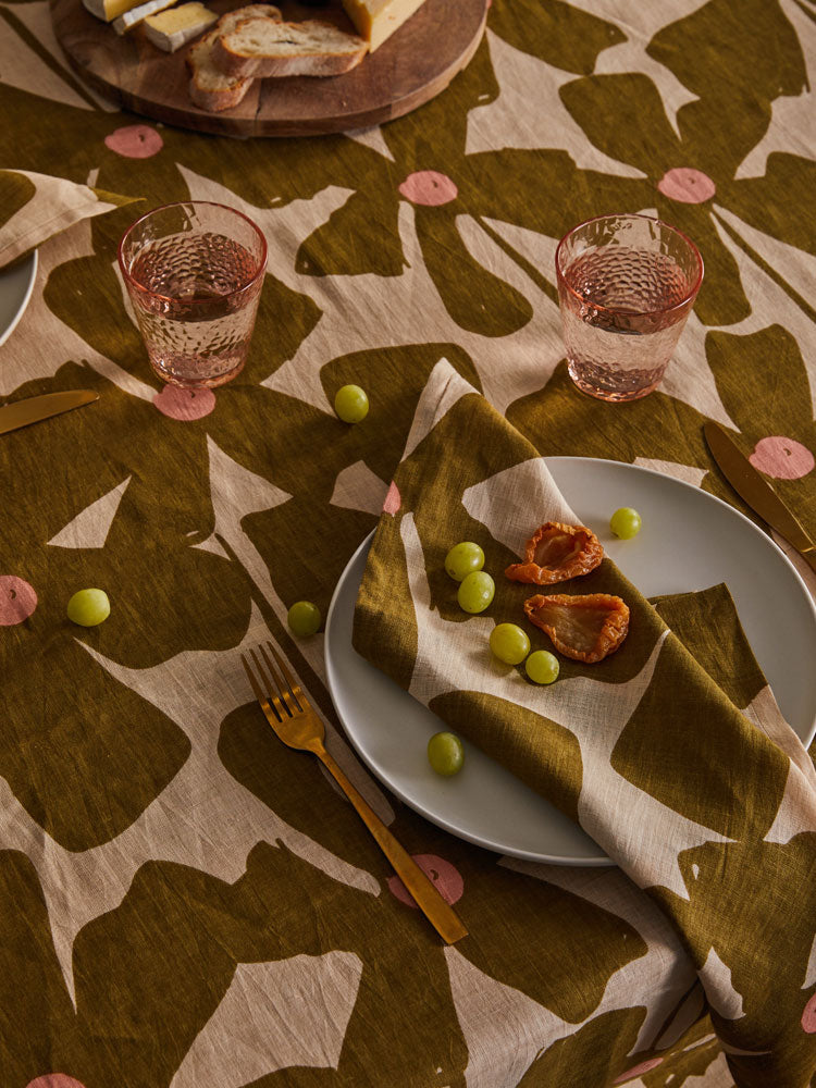 Olive Poppy Napkin Set by Mosey Me