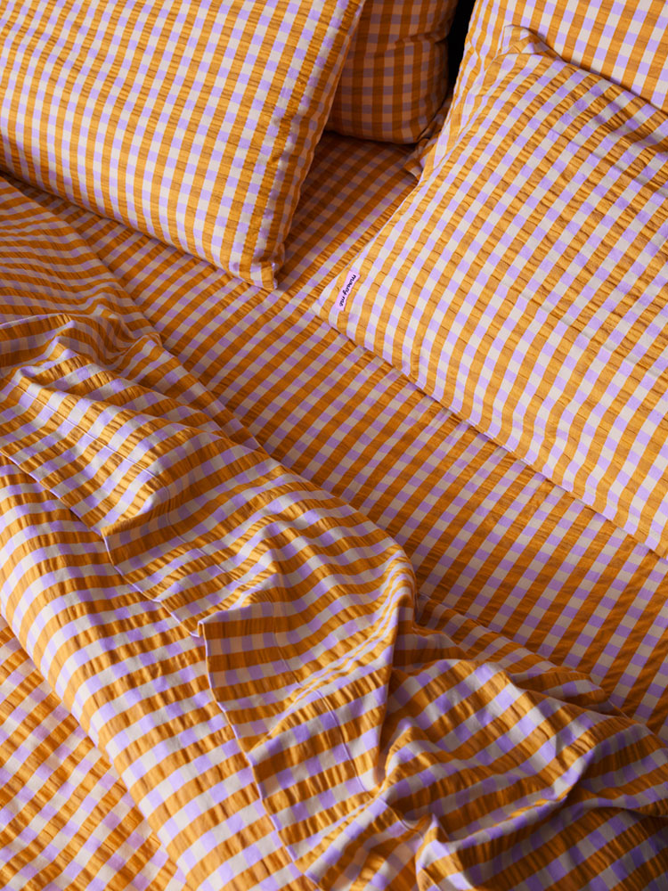 Mango Seersucker Fitted Sheet by Mosey Me