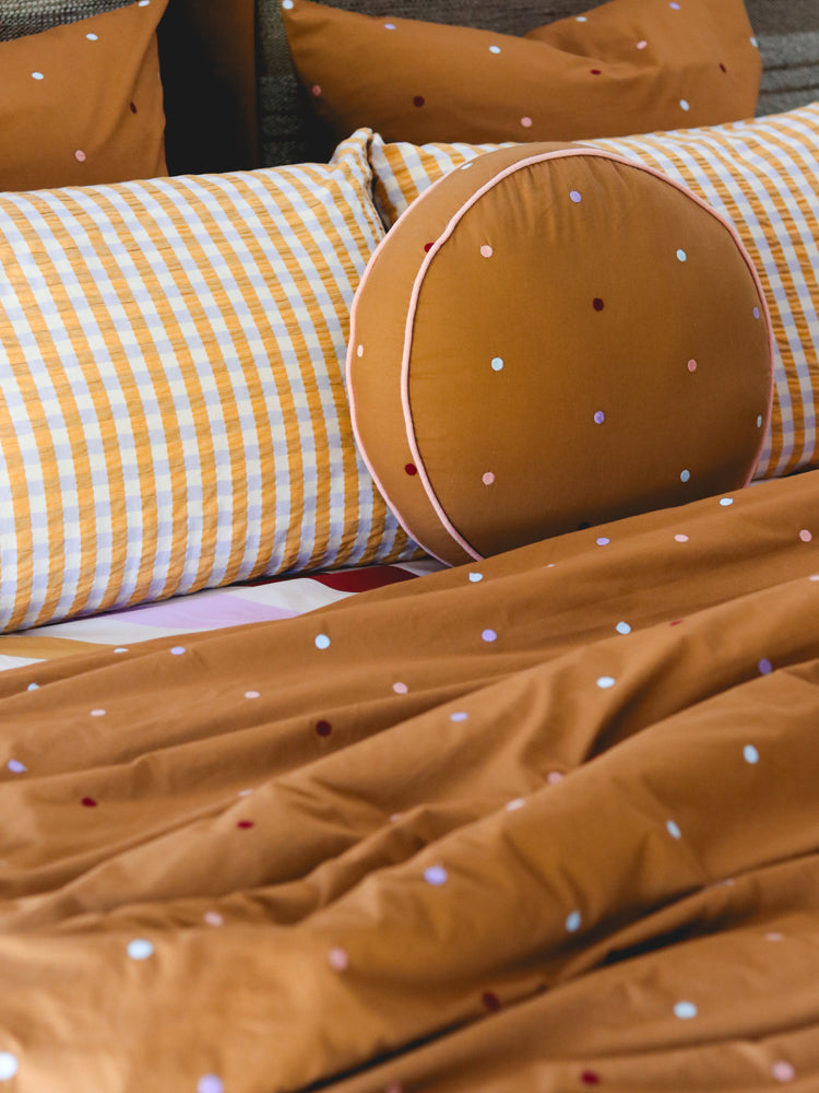 Mocha Dot Quilt Cover  by Mosey Me