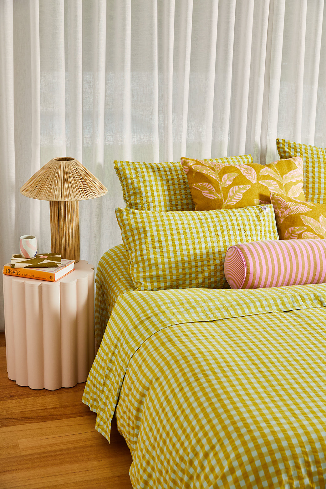 Citrus Seersucker Fitted Sheet