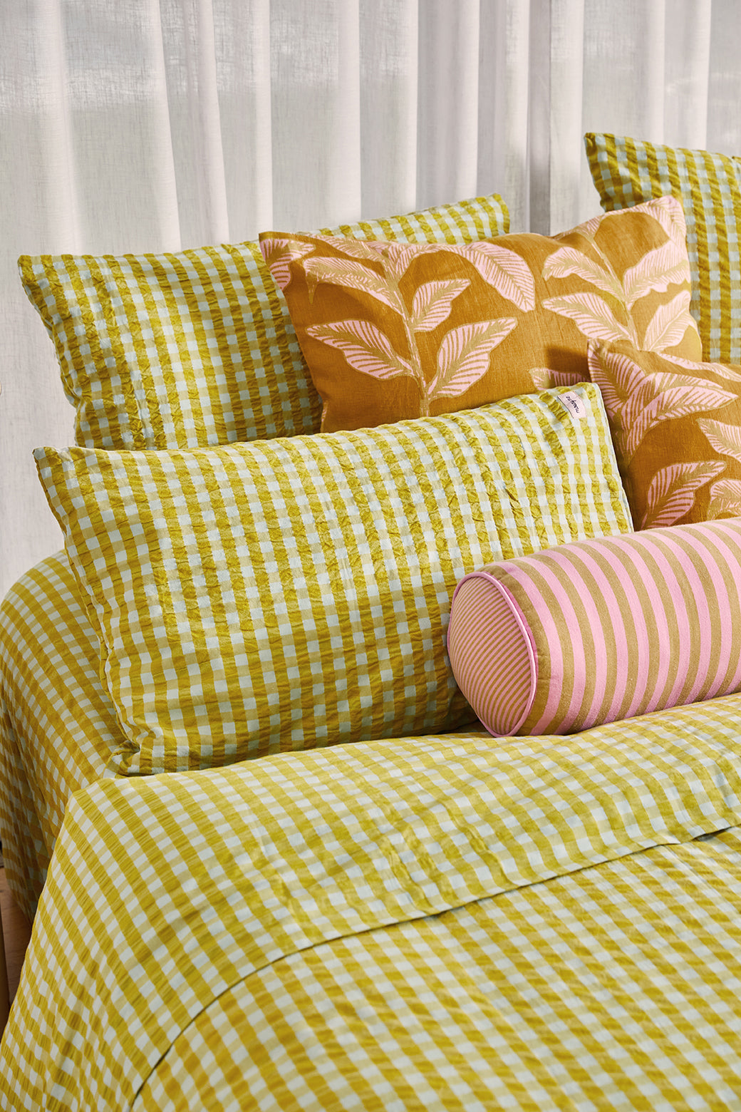 Citrus Seersucker Fitted Sheet
