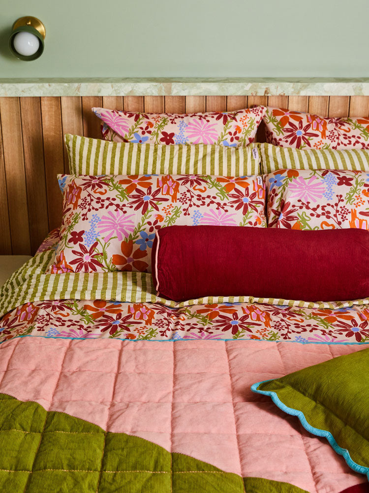 Corduroy Bolster - Ruby by Mosey Me