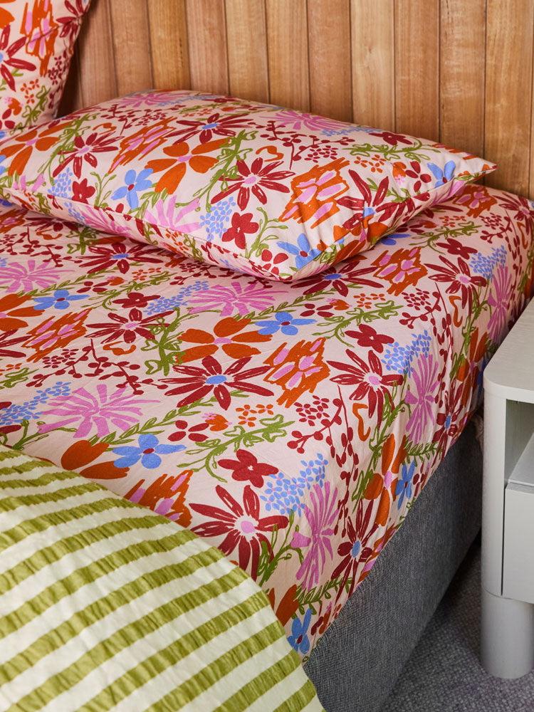 Winter Garden Fitted Sheet by Mosey Me
