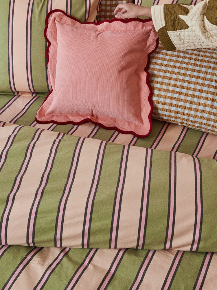 Corduroy Scalloped Cushion - Peach by Mosey Me