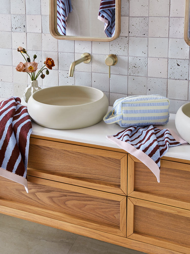 Butter Blue Seersucker Dopp Kit