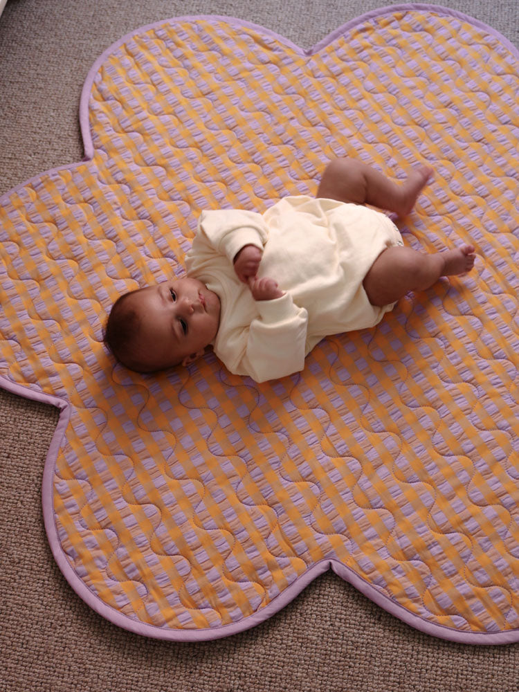Kumquat Bloom Seersucker Playmat
